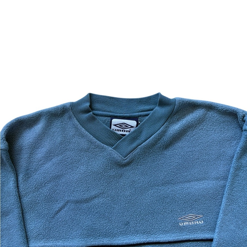VTG 90s Umbro Baby Blue Fleece Pullover Size Large - Picture 3 of 9